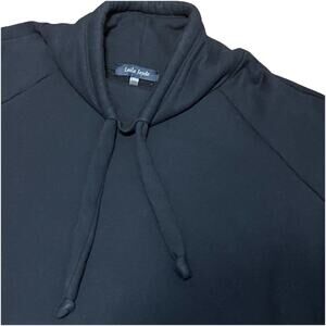 Laila Jayde Black Modal Blend Cowl Neck Sweatshirt M Drawstring Chunky Comfy